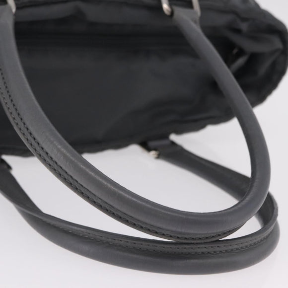 CHANEL Paris New York Line Matelasse Tote Bag Nylon Gray Silver CC Auth bs37569V