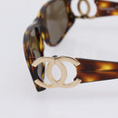 CHANEL Sunglasses plastic Brown CC Auth bs37570-6