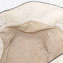 PRADA Tote Bag Leather White Gold Auth bs37576-19
