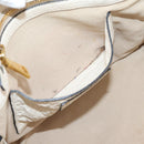 PRADA Tote Bag Leather White Gold Auth bs37576-22