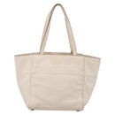 PRADA Tote Bag Leather White Gold Auth bs37576-2