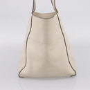 PRADA Tote Bag Leather White Gold Auth bs37576-4