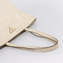 PRADA Tote Bag Leather White Gold Auth bs37576-7