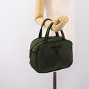 PRADA Tote Bag Nylon Khaki Silver Auth bs37577-23