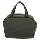 PRADA Tote Bag Nylon Khaki Silver Auth bs37577-3