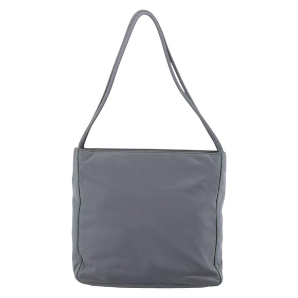 PRADA Tote Bag Nylon Gray Silver Auth bs37578