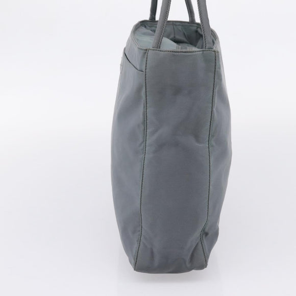 PRADA Tote Bag Nylon Gray Silver Auth bs37578
