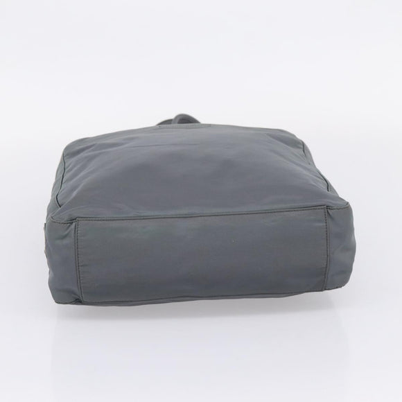 PRADA Tote Bag Nylon Gray Silver Auth bs37578