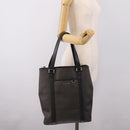 BVLGARI Tote Bag Leather PVC Black Silver Auth bs37580-25