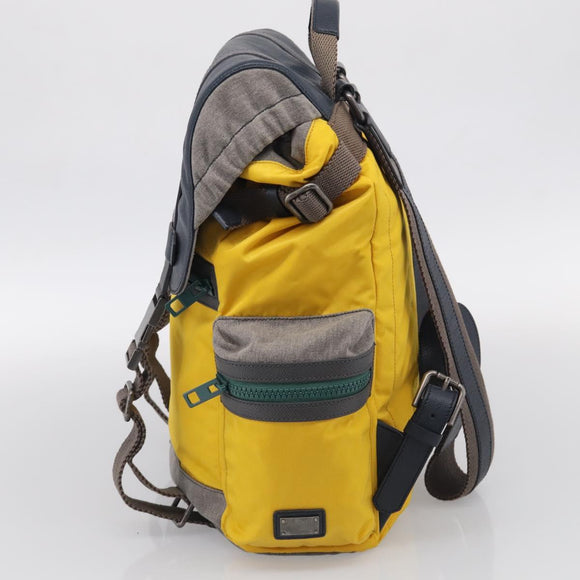 Dolce & Gabbana Backpack Nylon Yellow Auth bs37581