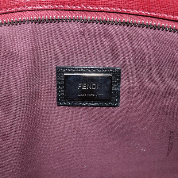 FENDI Monster Tote Bag Leather Blue Silver Auth bs37582