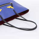 FENDI Monster Tote Bag Leather Blue Silver Auth bs37582-8