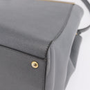 FENDI 2Jours Hand Bag Leather 2way Blue Silver Auth bs37583-14