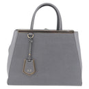 FENDI 2Jours Hand Bag Leather 2way Blue Silver Auth bs37583-2