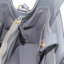 FENDI 2Jours Hand Bag Leather 2way Blue Silver Auth bs37583-22