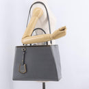 FENDI 2Jours Hand Bag Leather 2way Blue Silver Auth bs37583-29