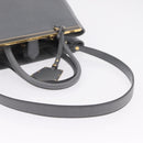 FENDI 2Jours Hand Bag Leather 2way Blue Silver Auth bs37583-9
