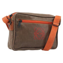LOEWE Shoulder Bag Coated Canvas Brown Auth bs37584-1