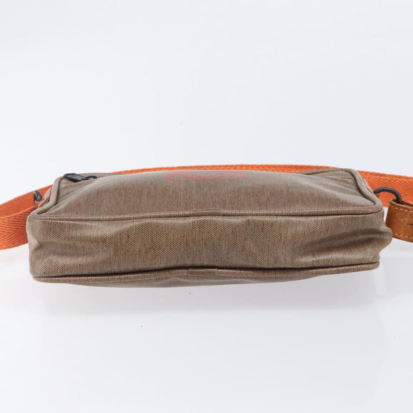 LOEWE Shoulder Bag Coated Canvas Brown Auth bs37584