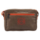 LOEWE Shoulder Bag Coated Canvas Brown Auth bs37584-2