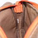 LOEWE Shoulder Bag Coated Canvas Brown Auth bs37584-23