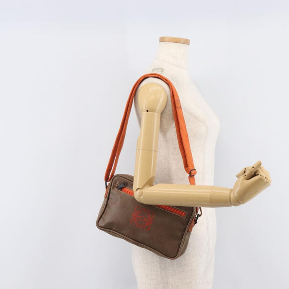 LOEWE Shoulder Bag Coated Canvas Brown Auth bs37584