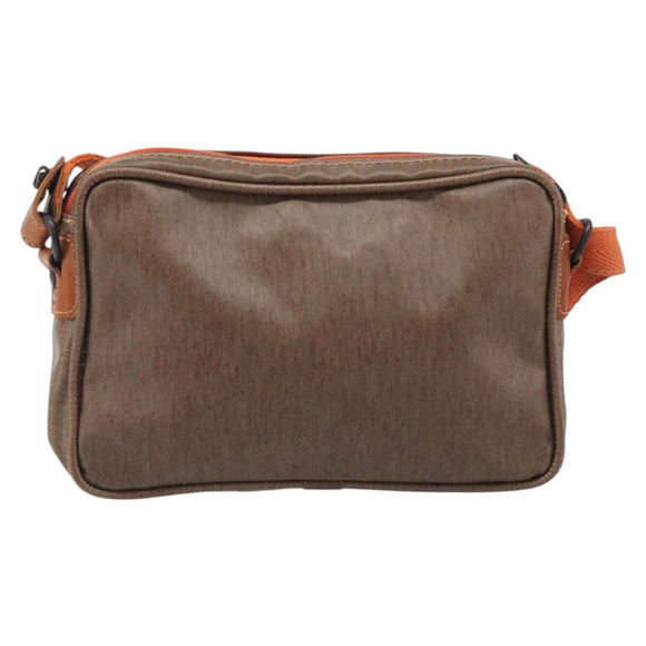 LOEWE Shoulder Bag Coated Canvas Brown Auth bs37584