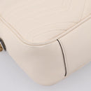 GUCCI GG Marmont Chain Shoulder Bag Leather White Gold 443499 Auth bs37585A-13