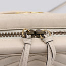 GUCCI GG Marmont Chain Shoulder Bag Leather White Gold 443499 Auth bs37585A-17