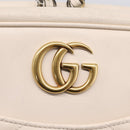 GUCCI GG Marmont Chain Shoulder Bag Leather White Gold 443499 Auth bs37585A-18