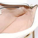 GUCCI GG Marmont Chain Shoulder Bag Leather White Gold 443499 Auth bs37585A-21