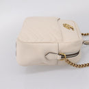 GUCCI GG Marmont Chain Shoulder Bag Leather White Gold 443499 Auth bs37585A-5