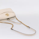 GUCCI GG Marmont Chain Shoulder Bag Leather White Gold 443499 Auth bs37585A-9