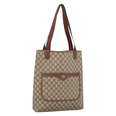 GUCCI GG Canvas Web Sherry Line Tote Bag Beige Red Green 89 02 003 Auth bs37587