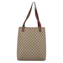 GUCCI GG Canvas Web Sherry Line Tote Bag Beige Red Green 89 02 003 Auth bs37587-3