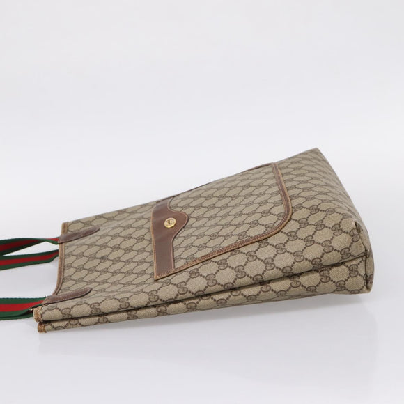 GUCCI GG Canvas Web Sherry Line Tote Bag Beige Red Green 89 02 003 Auth bs37587