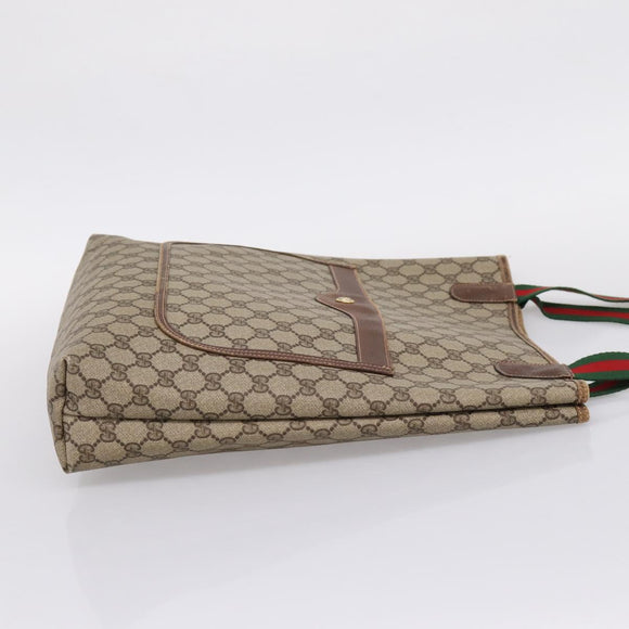 GUCCI GG Canvas Web Sherry Line Tote Bag Beige Red Green 89 02 003 Auth bs37587