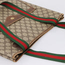 GUCCI GG Canvas Web Sherry Line Tote Bag Beige Red Green 89 02 003 Auth bs37587-6