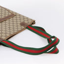 GUCCI GG Canvas Web Sherry Line Tote Bag Beige Red Green 89 02 003 Auth bs37587-7
