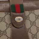 GUCCI GG Supreme Web Sherry Line Bag PVC Beige Gold 49 02 029 Auth bs37588-16