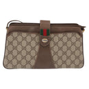 GUCCI GG Supreme Web Sherry Line Bag PVC Beige Gold 49 02 029 Auth bs37588-2