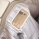 Salvatore Ferragamo Hand Bag Leather 2way White Gold Auth bs37590-20