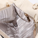 Salvatore Ferragamo Hand Bag Leather 2way White Gold Auth bs37590-23