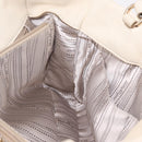 Salvatore Ferragamo Hand Bag Leather 2way White Gold Auth bs37590-26
