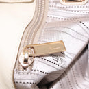 Salvatore Ferragamo Hand Bag Leather 2way White Gold Auth bs37590-29