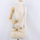 Salvatore Ferragamo Hand Bag Leather 2way White Gold Auth bs37590-32