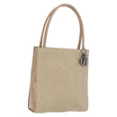 Christian Dior Canage Tote Bag Nylon Beige Silver Auth bs37593A-1