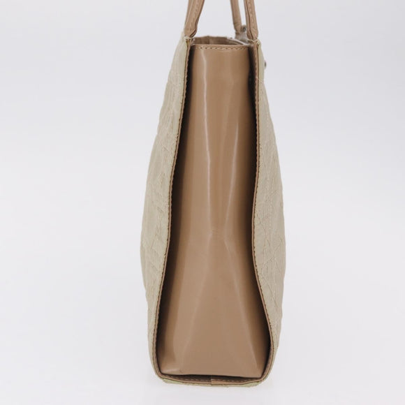 Christian Dior Canage Tote Bag Nylon Beige Silver Auth bs37593A