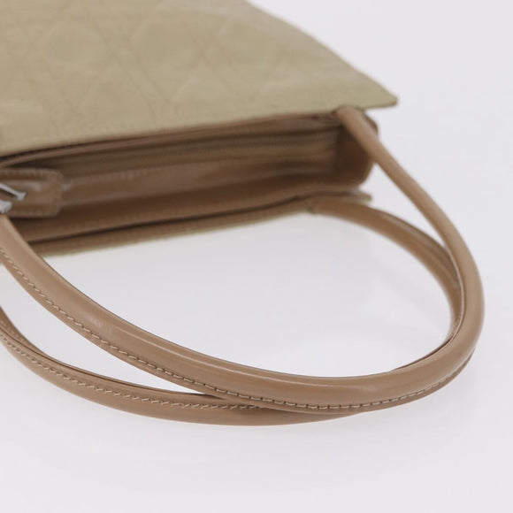 Christian Dior Canage Tote Bag Nylon Beige Silver Auth bs37593A