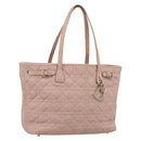 Christian Dior Canage Tote Bag Coated Canvas Pink Gold Auth bs37594-1
